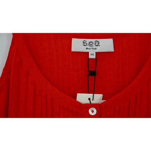 Sea New York Chili Zora Solid Tank Button Down Dress Sz XS - Picture 6 of 8
